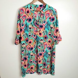 Tracy Negoshian 3/4 Bell Sleeve Printed Dress